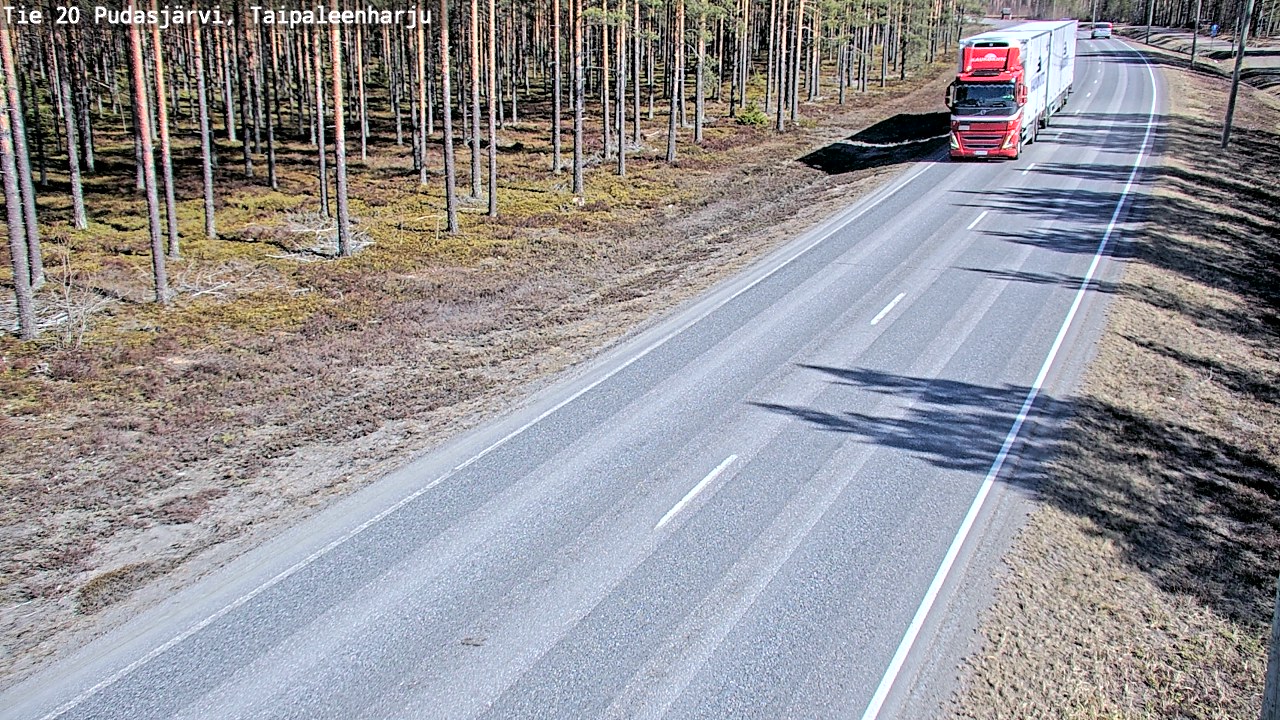 Weather Camera Image Väg 20 Pudasjärvi, Taipaleenharju, Pudasjärvi, Pohjois-Pohjanmaa