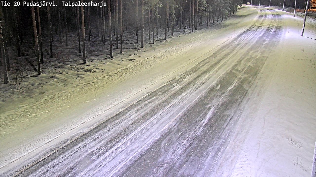 Weather Camera Image Väg 20 Pudasjärvi, Taipaleenharju, Pudasjärvi, Pohjois-Pohjanmaa