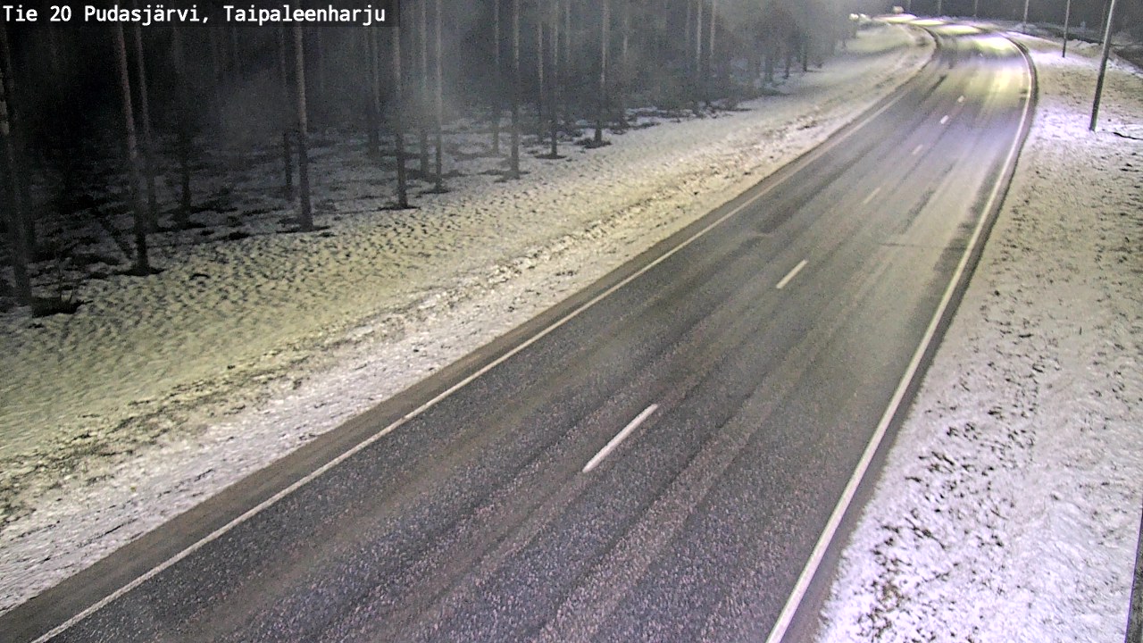 Weather Camera Image Road 20 Pudasjärvi, Taipaleenharju, Pudasjärvi, Pohjois-Pohjanmaa