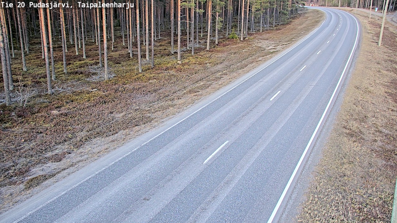 Weather Camera Image Väg 20 Pudasjärvi, Taipaleenharju, Pudasjärvi, Pohjois-Pohjanmaa