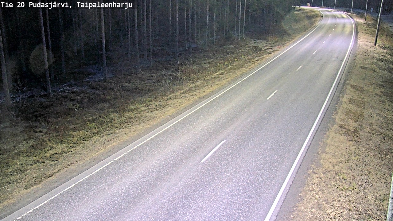 Weather Camera Image Väg 20 Pudasjärvi, Taipaleenharju, Pudasjärvi, Pohjois-Pohjanmaa