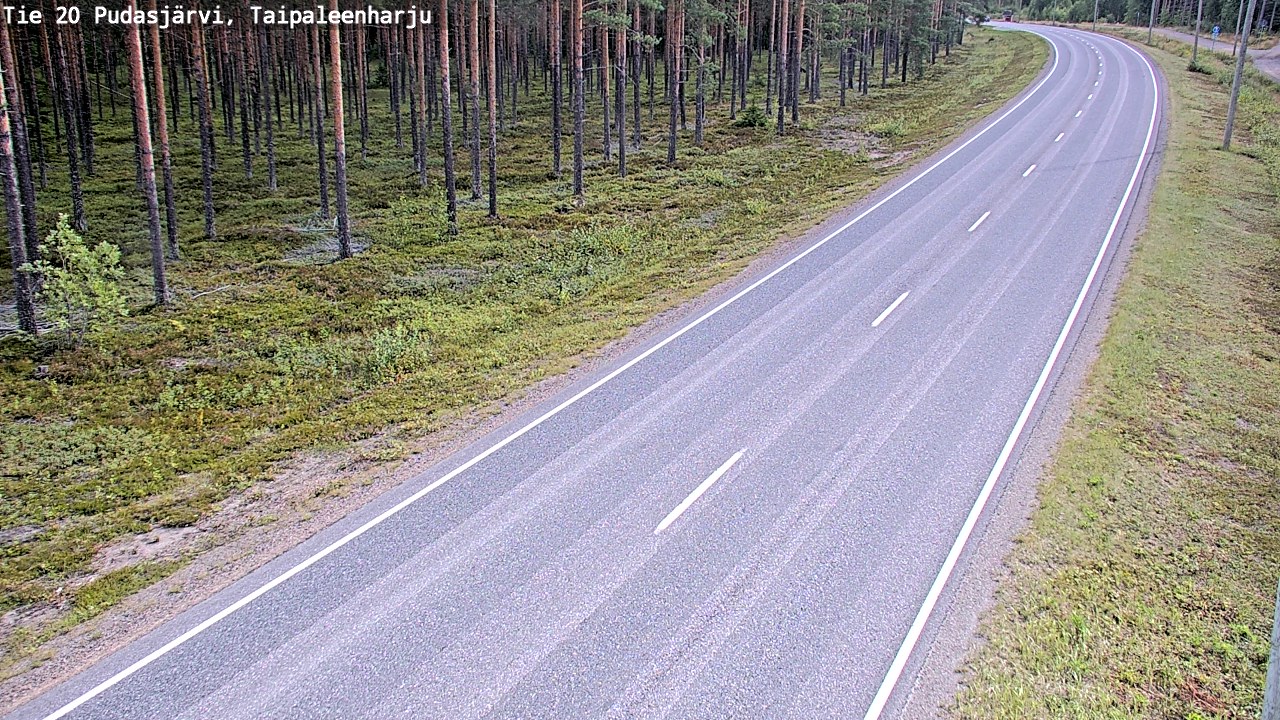 Weather Camera Image Väg 20 Pudasjärvi, Taipaleenharju, Pudasjärvi, Pohjois-Pohjanmaa