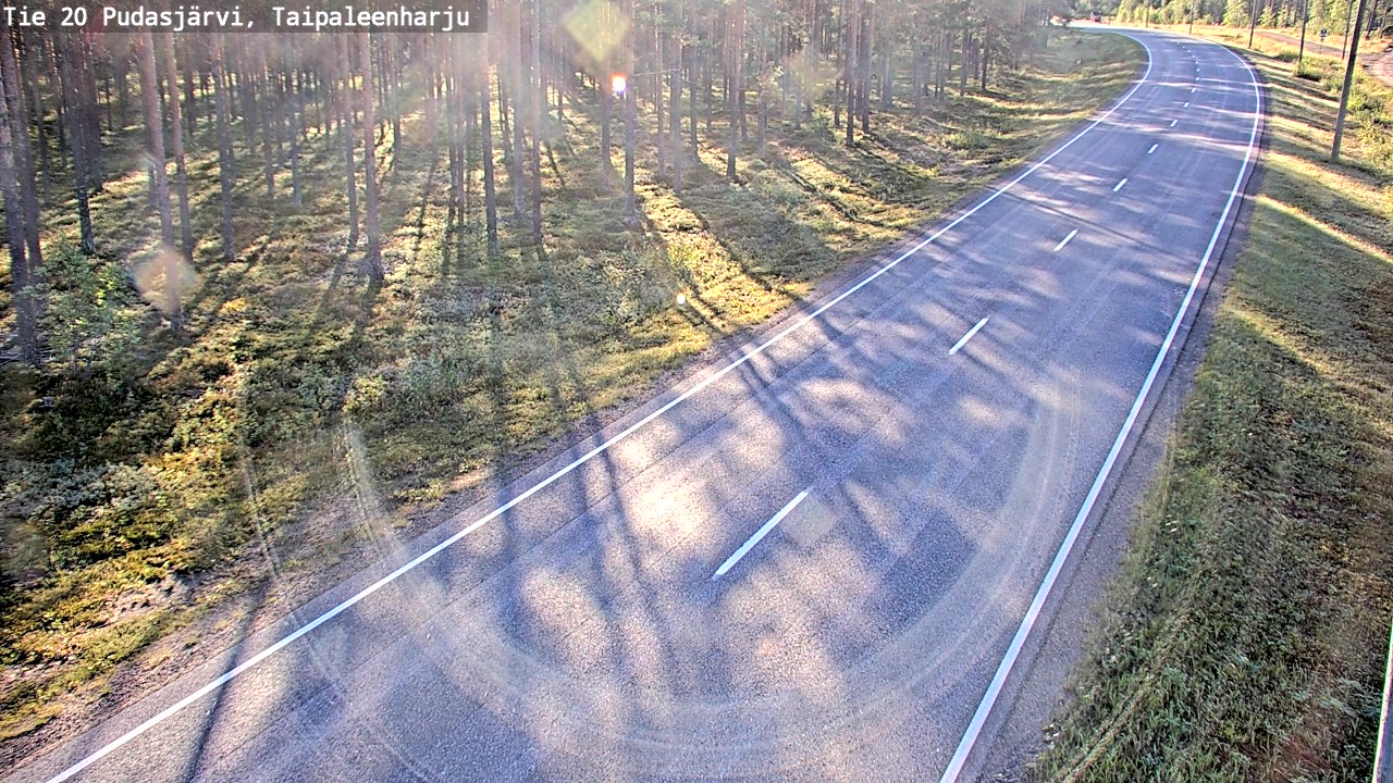 Weather Camera Image Väg 20 Pudasjärvi, Taipaleenharju, Pudasjärvi, Pohjois-Pohjanmaa