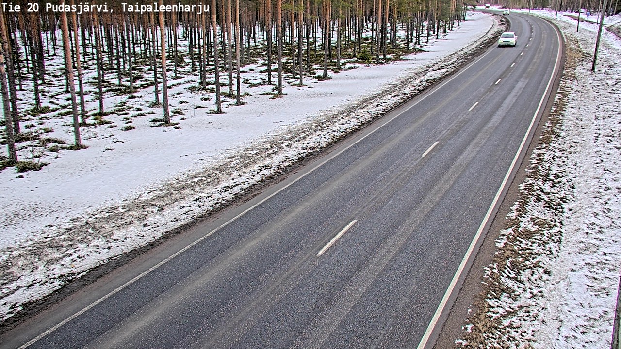 Weather Camera Image Road 20 Pudasjärvi, Taipaleenharju, Pudasjärvi, Pohjois-Pohjanmaa