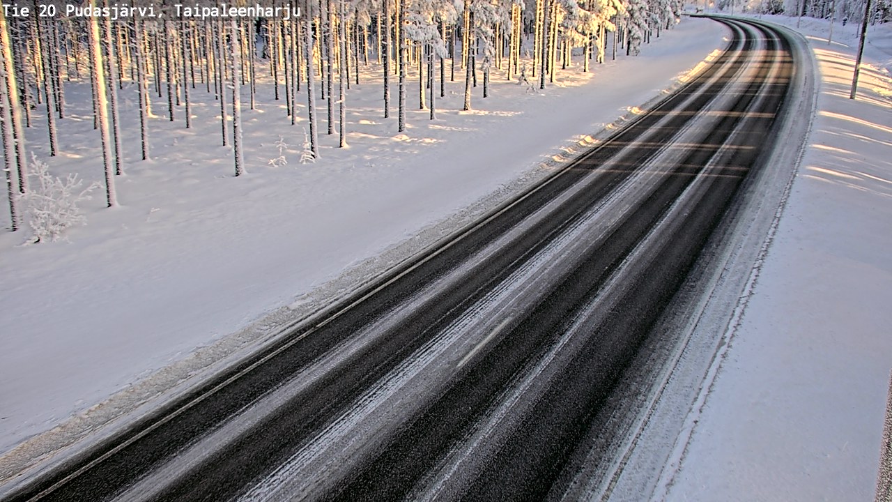 Weather Camera Image Road 20 Pudasjärvi, Taipaleenharju, Pudasjärvi, Pohjois-Pohjanmaa
