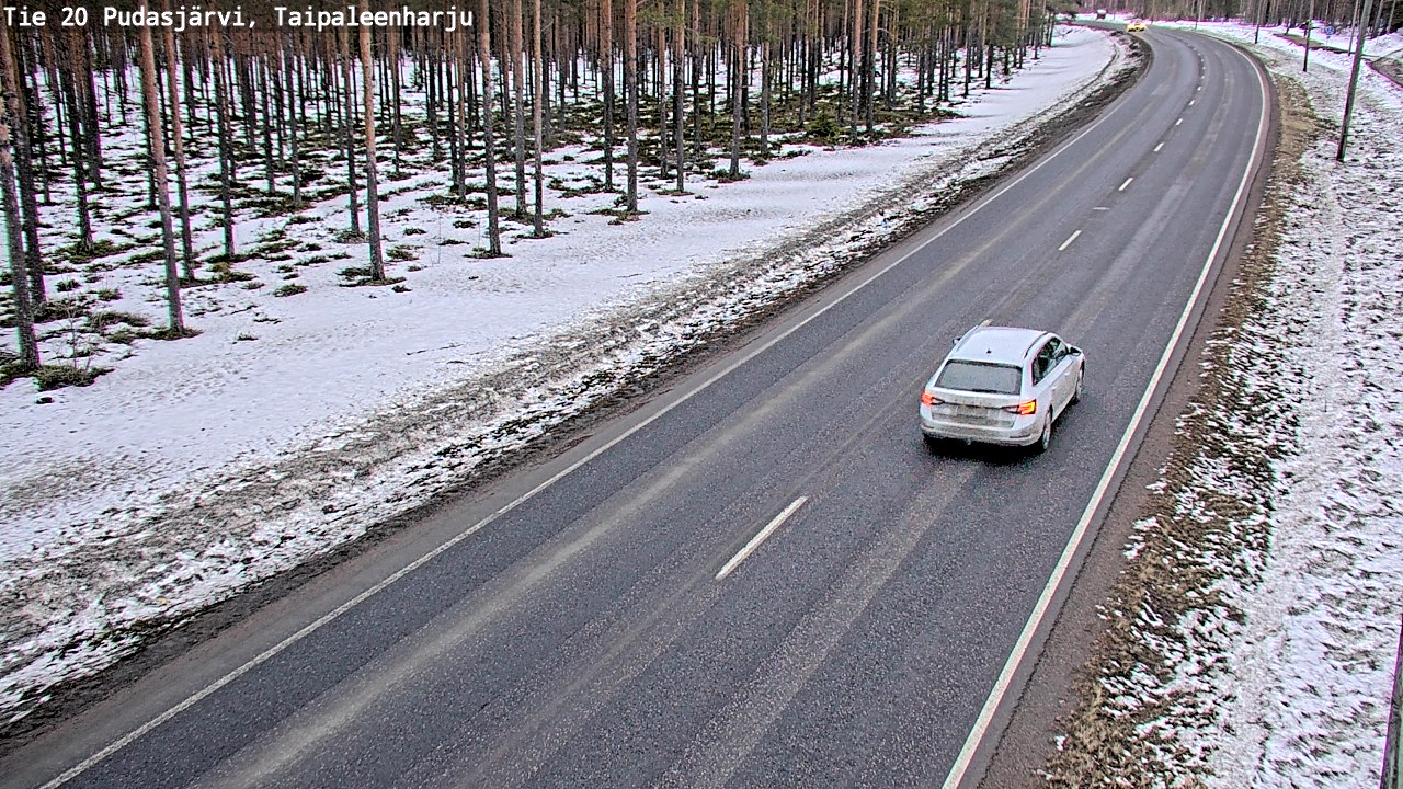 Weather Camera Image Väg 20 Pudasjärvi, Taipaleenharju, Pudasjärvi, Pohjois-Pohjanmaa