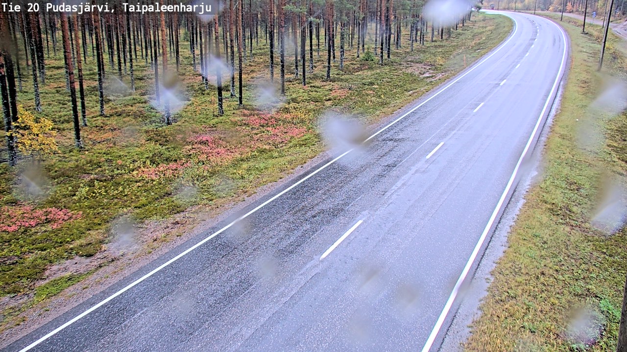 Weather Camera Image Road 20 Pudasjärvi, Taipaleenharju, Pudasjärvi, Pohjois-Pohjanmaa