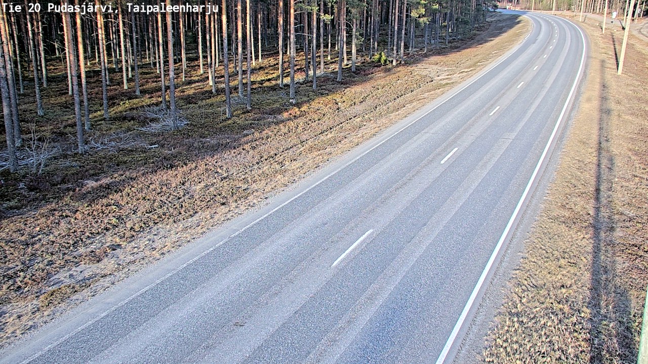 Weather Camera Image Väg 20 Pudasjärvi, Taipaleenharju, Pudasjärvi, Pohjois-Pohjanmaa