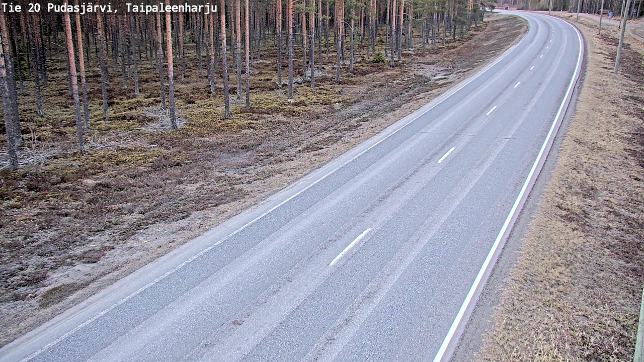 Weather Camera Image Väg 20 Pudasjärvi, Taipaleenharju, Pudasjärvi, Pohjois-Pohjanmaa