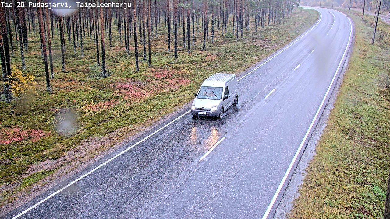 Weather Camera Image Road 20 Pudasjärvi, Taipaleenharju, Pudasjärvi, Pohjois-Pohjanmaa