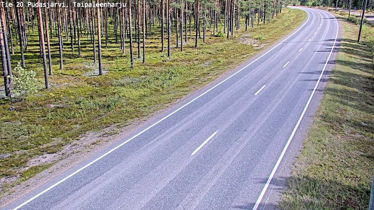 Weather Camera Image Väg 20 Pudasjärvi, Taipaleenharju, Pudasjärvi, Pohjois-Pohjanmaa