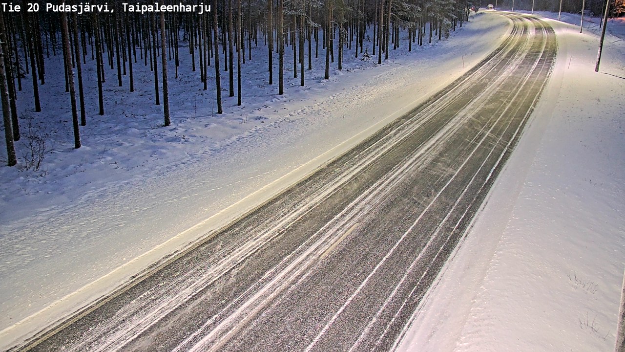 Weather Camera Image Väg 20 Pudasjärvi, Taipaleenharju, Pudasjärvi, Pohjois-Pohjanmaa