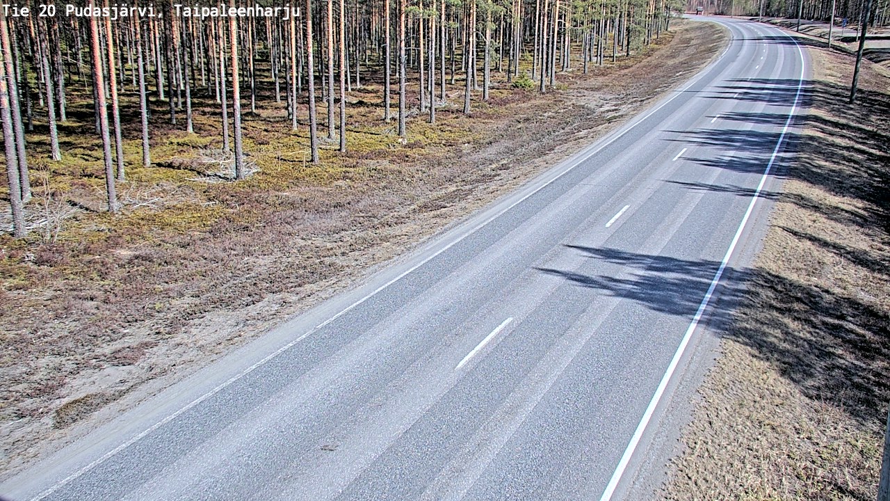Weather Camera Image Väg 20 Pudasjärvi, Taipaleenharju, Pudasjärvi, Pohjois-Pohjanmaa