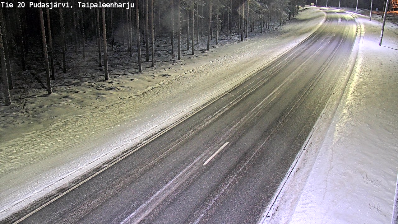 Weather Camera Image Väg 20 Pudasjärvi, Taipaleenharju, Pudasjärvi, Pohjois-Pohjanmaa