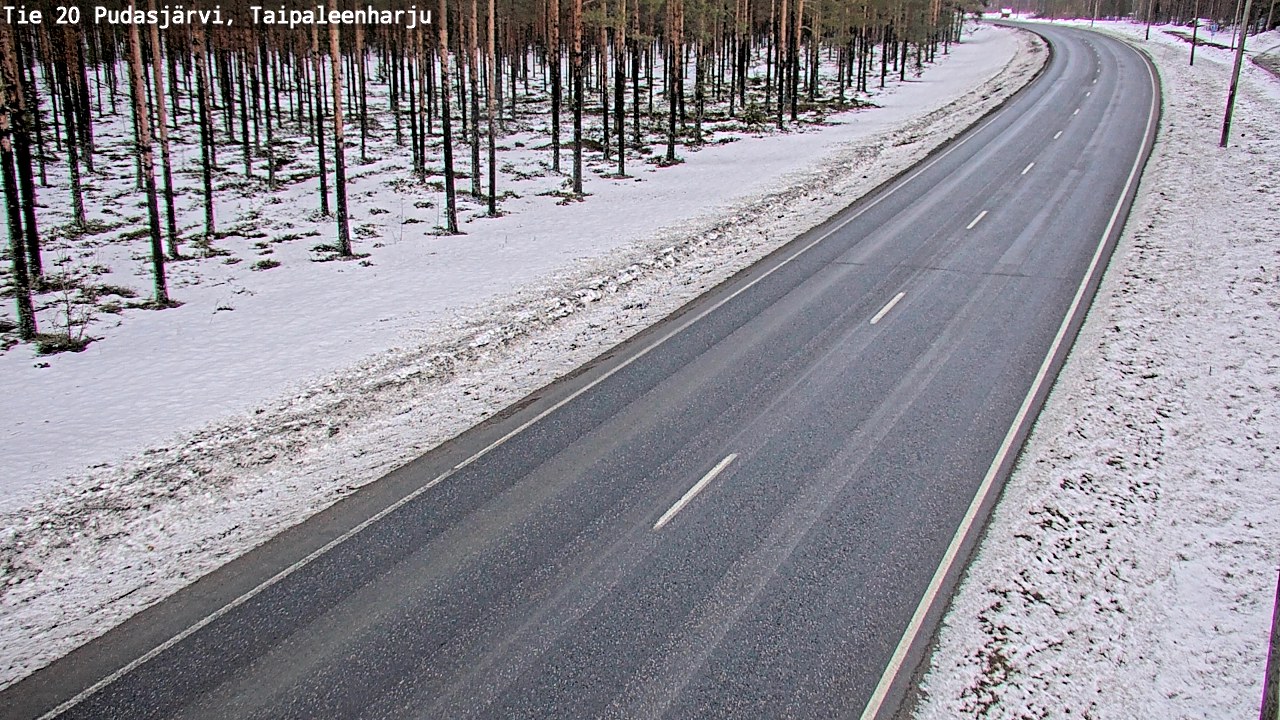 Weather Camera Image Road 20 Pudasjärvi, Taipaleenharju, Pudasjärvi, Pohjois-Pohjanmaa