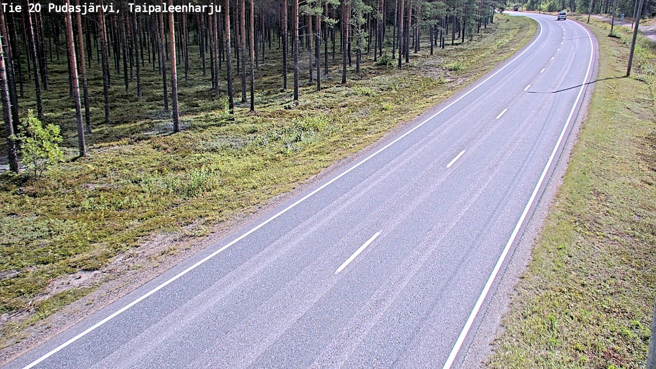 Weather Camera Image Väg 20 Pudasjärvi, Taipaleenharju, Pudasjärvi, Pohjois-Pohjanmaa