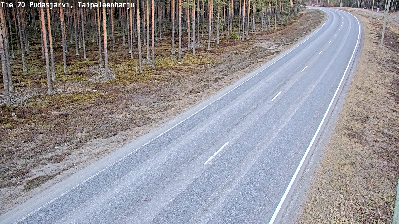 Weather Camera Image Väg 20 Pudasjärvi, Taipaleenharju, Pudasjärvi, Pohjois-Pohjanmaa