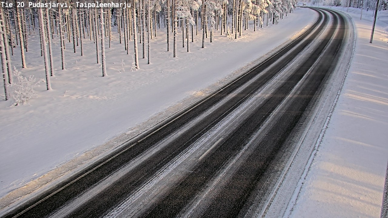 Weather Camera Image Road 20 Pudasjärvi, Taipaleenharju, Pudasjärvi, Pohjois-Pohjanmaa