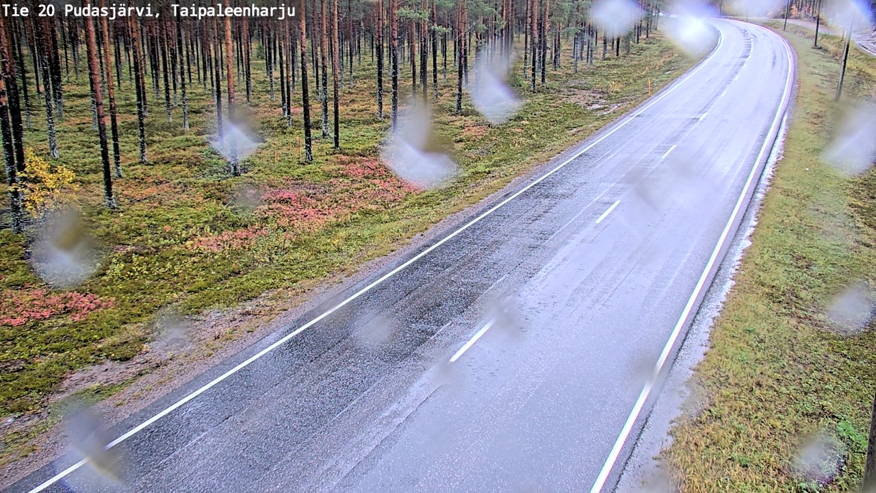 Weather Camera Image Road 20 Pudasjärvi, Taipaleenharju, Pudasjärvi, Pohjois-Pohjanmaa