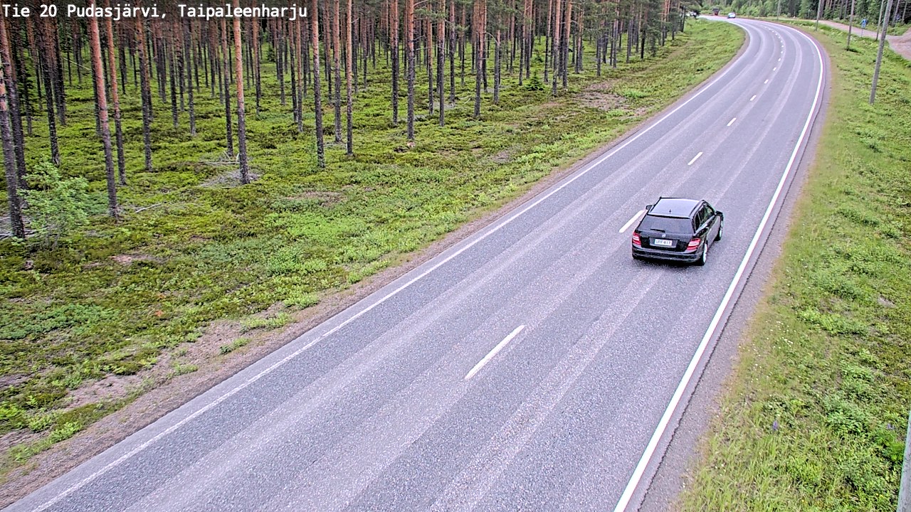 Weather Camera Image Väg 20 Pudasjärvi, Taipaleenharju, Pudasjärvi, Pohjois-Pohjanmaa
