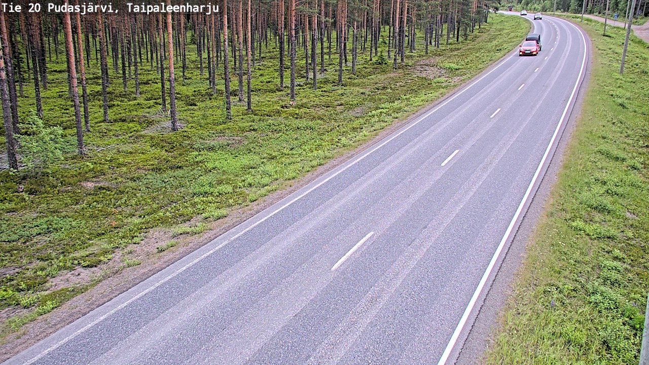 Weather Camera Image Road 20 Pudasjärvi, Taipaleenharju, Pudasjärvi, Pohjois-Pohjanmaa