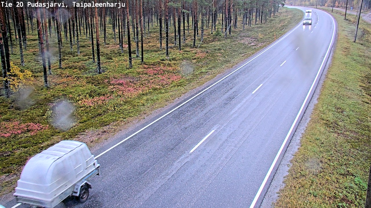 Weather Camera Image Road 20 Pudasjärvi, Taipaleenharju, Pudasjärvi, Pohjois-Pohjanmaa