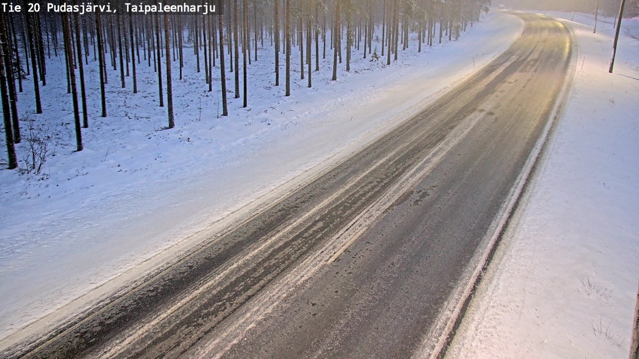 Weather Camera Image Road 20 Pudasjärvi, Taipaleenharju, Pudasjärvi, Pohjois-Pohjanmaa