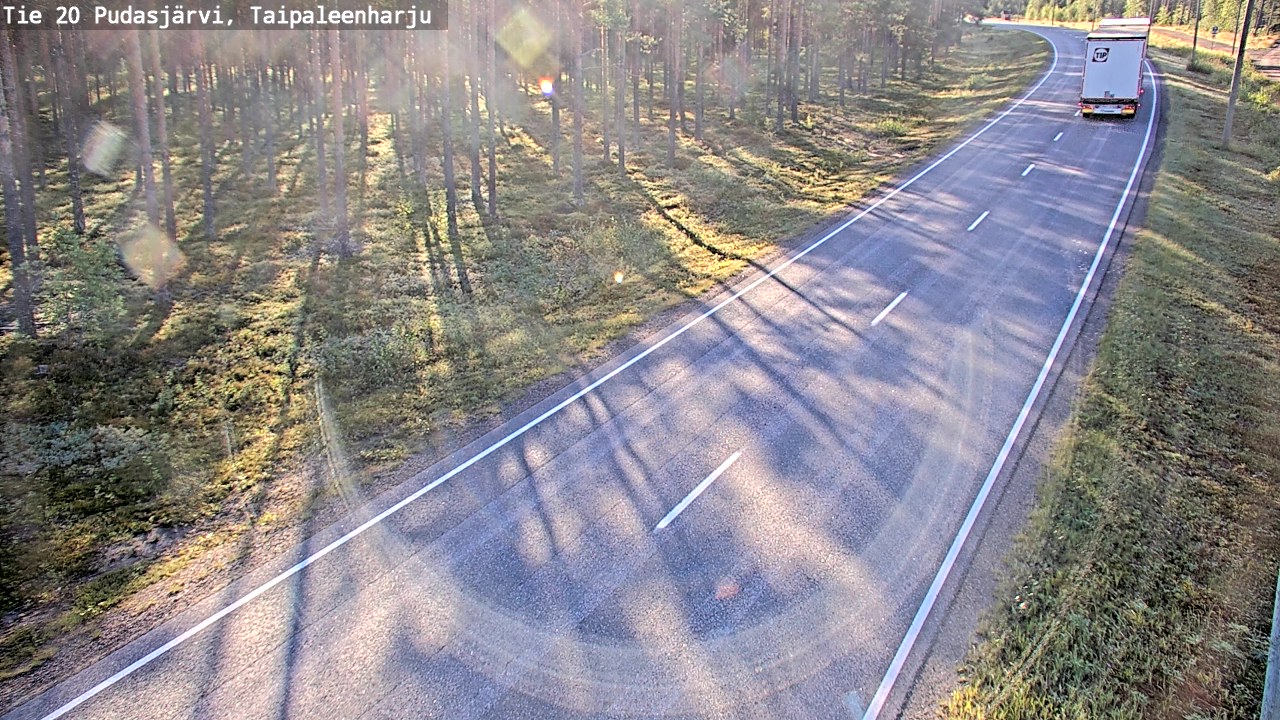 Weather Camera Image Väg 20 Pudasjärvi, Taipaleenharju, Pudasjärvi, Pohjois-Pohjanmaa