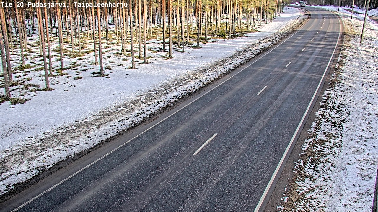Weather Camera Image Road 20 Pudasjärvi, Taipaleenharju, Pudasjärvi, Pohjois-Pohjanmaa