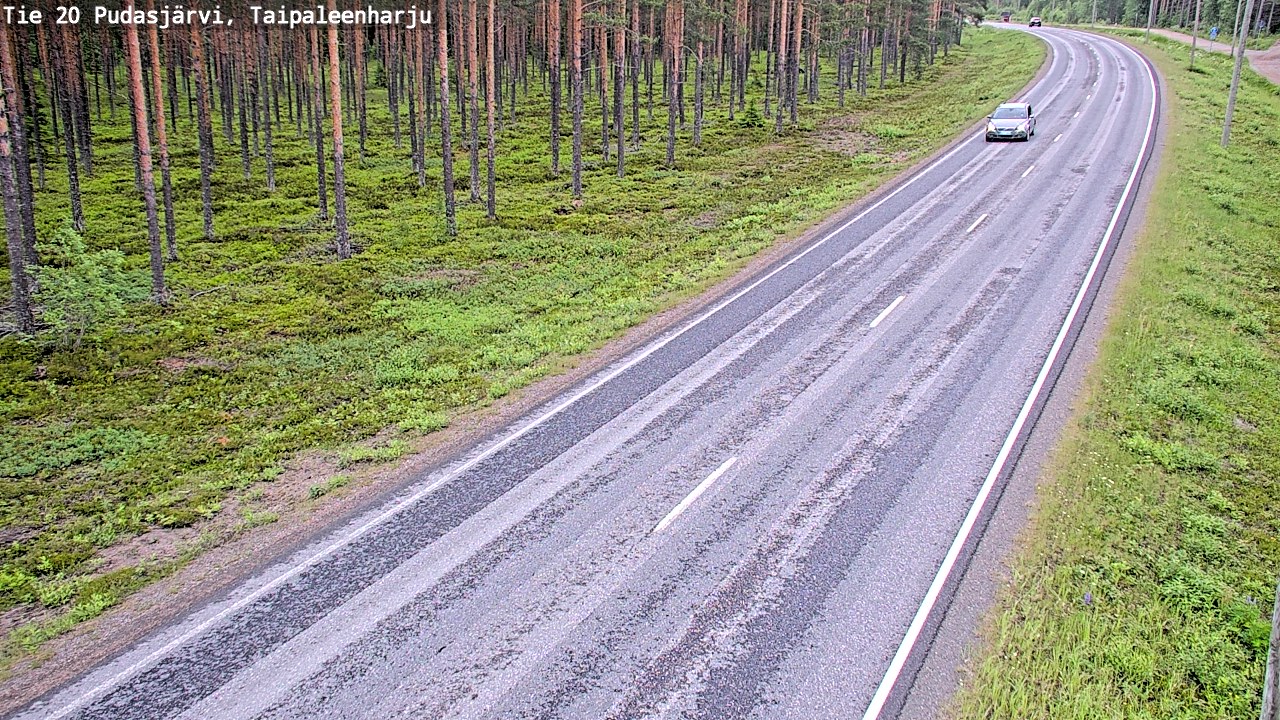 Weather Camera Image Road 20 Pudasjärvi, Taipaleenharju, Pudasjärvi, Pohjois-Pohjanmaa