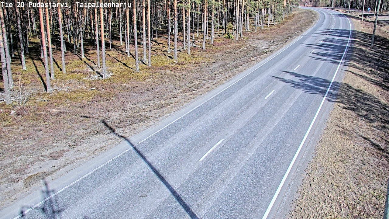 Weather Camera Image Väg 20 Pudasjärvi, Taipaleenharju, Pudasjärvi, Pohjois-Pohjanmaa