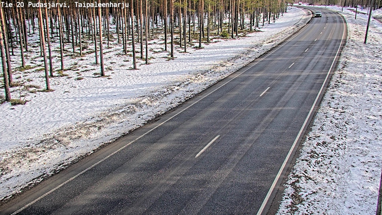Weather Camera Image Road 20 Pudasjärvi, Taipaleenharju, Pudasjärvi, Pohjois-Pohjanmaa