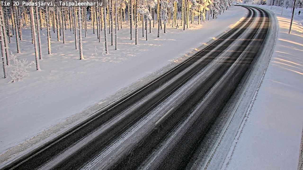 Weather Camera Image Road 20 Pudasjärvi, Taipaleenharju, Pudasjärvi, Pohjois-Pohjanmaa