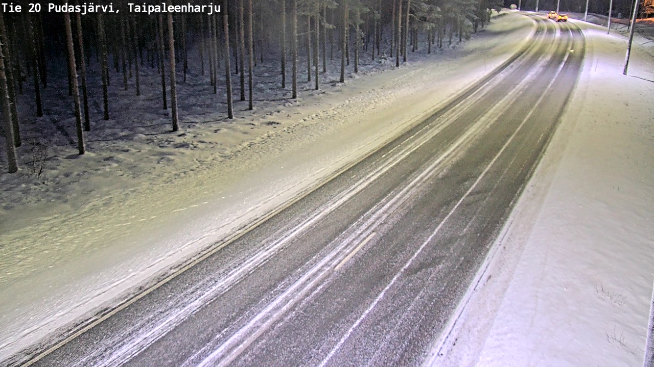 Weather Camera Image Väg 20 Pudasjärvi, Taipaleenharju, Pudasjärvi, Pohjois-Pohjanmaa