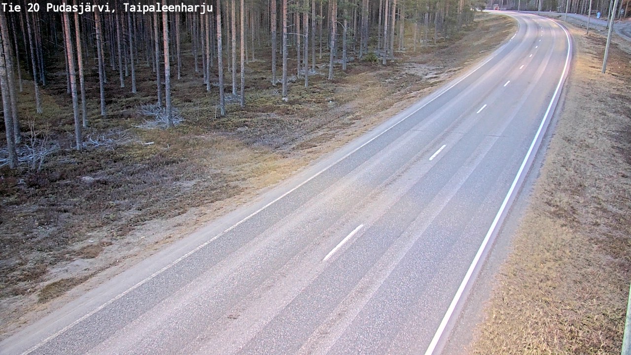 Weather Camera Image Väg 20 Pudasjärvi, Taipaleenharju, Pudasjärvi, Pohjois-Pohjanmaa