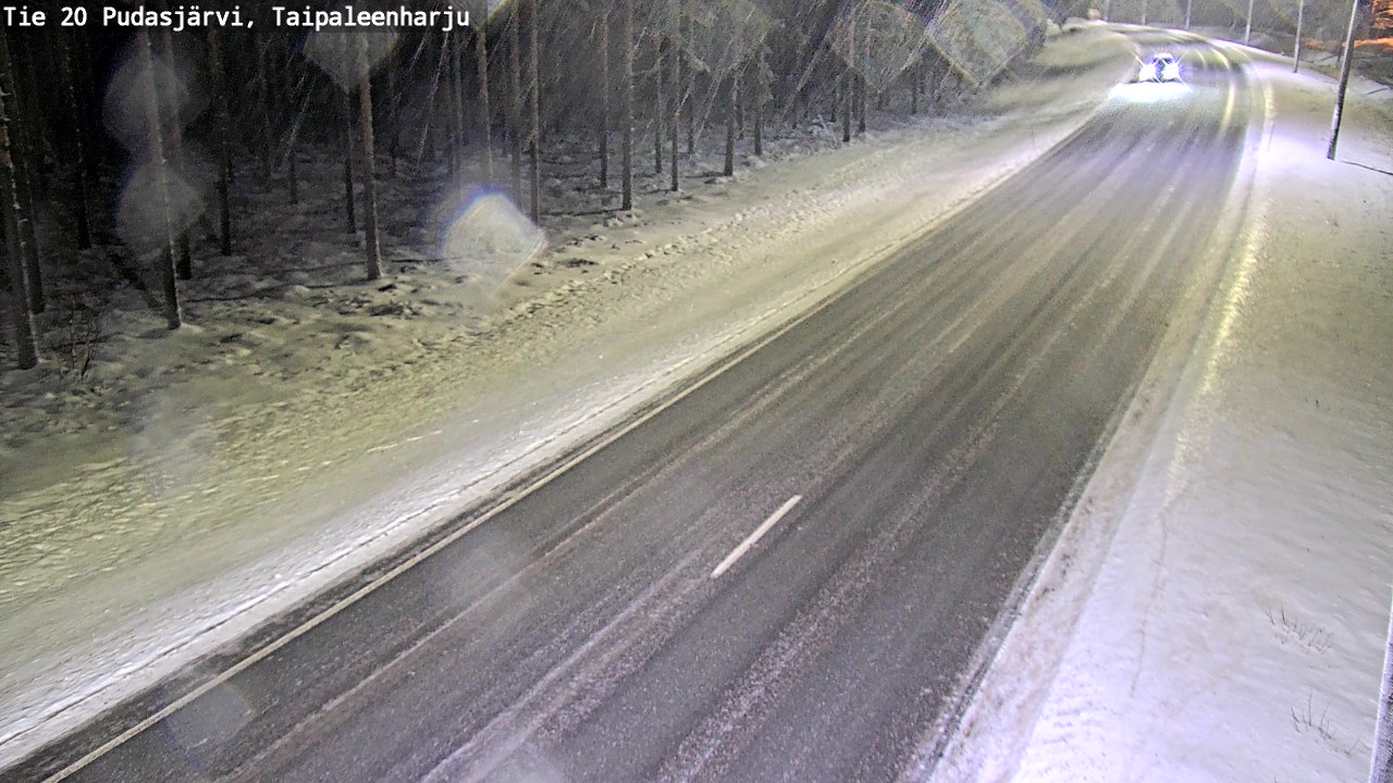 Weather Camera Image Väg 20 Pudasjärvi, Taipaleenharju, Pudasjärvi, Pohjois-Pohjanmaa