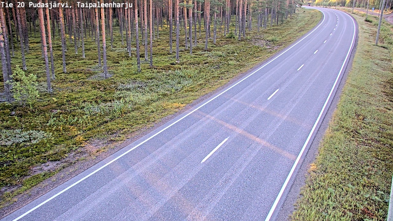 Weather Camera Image Väg 20 Pudasjärvi, Taipaleenharju, Pudasjärvi, Pohjois-Pohjanmaa