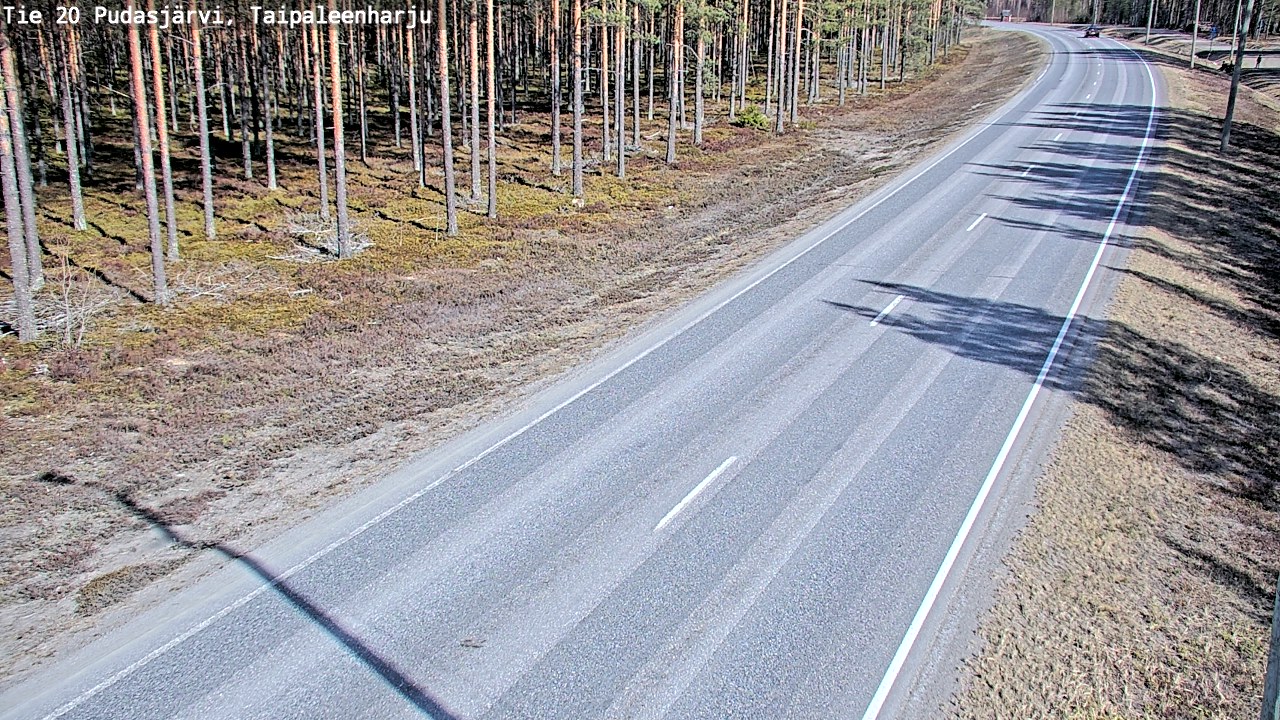 Weather Camera Image Väg 20 Pudasjärvi, Taipaleenharju, Pudasjärvi, Pohjois-Pohjanmaa