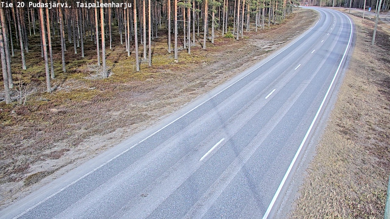 Weather Camera Image Väg 20 Pudasjärvi, Taipaleenharju, Pudasjärvi, Pohjois-Pohjanmaa