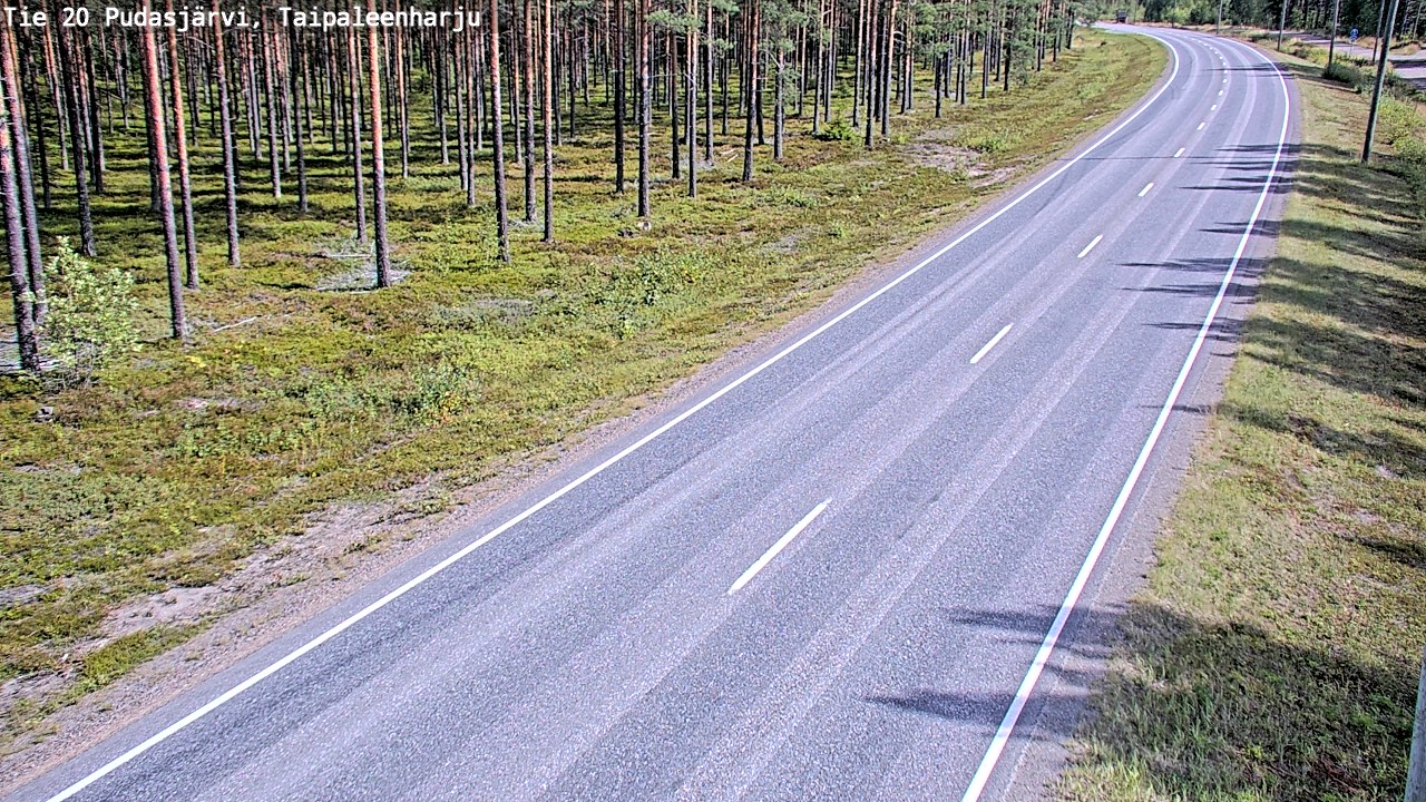 Weather Camera Image Road 20 Pudasjärvi, Taipaleenharju, Pudasjärvi, Pohjois-Pohjanmaa