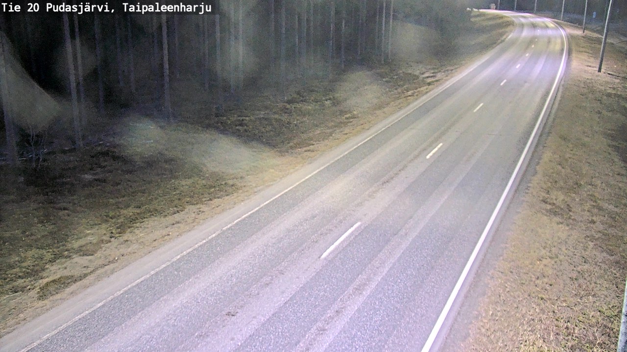 Weather Camera Image Väg 20 Pudasjärvi, Taipaleenharju, Pudasjärvi, Pohjois-Pohjanmaa