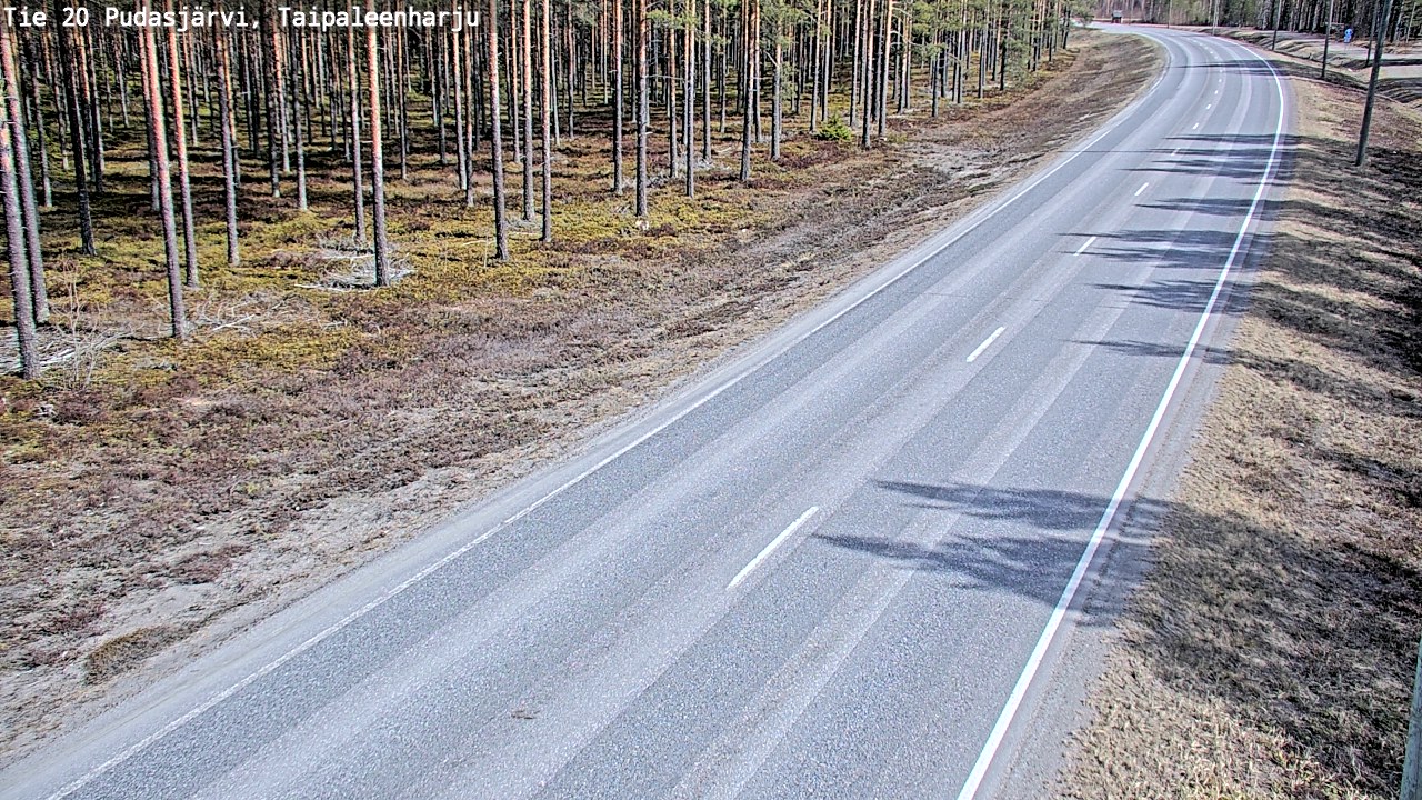 Weather Camera Image Väg 20 Pudasjärvi, Taipaleenharju, Pudasjärvi, Pohjois-Pohjanmaa