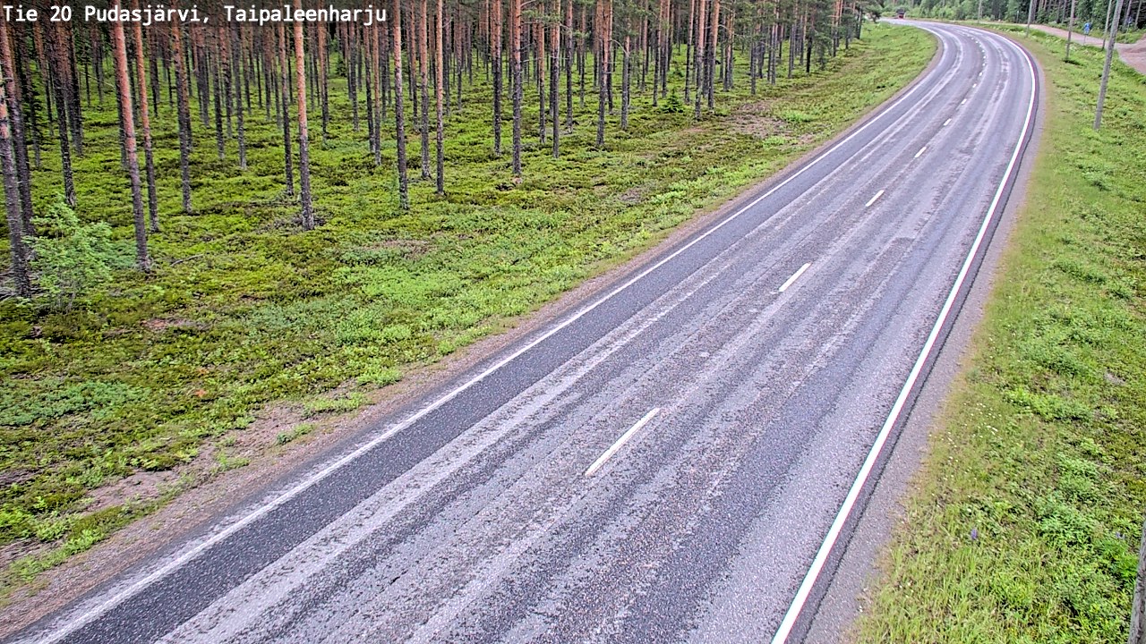 Kelikamerat Kuva Tie 20 Pudasjärvi, Taipaleenharju, Pudasjärvi, Pohjois-Pohjanmaa