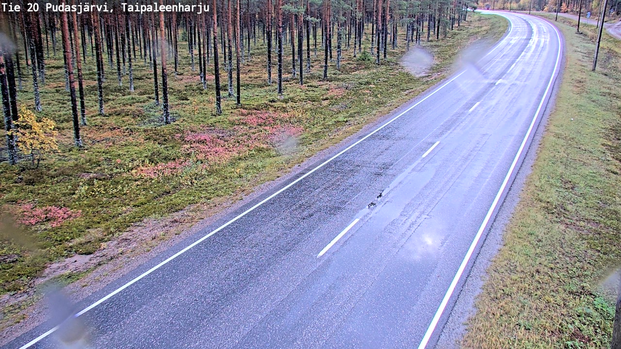 Weather Camera Image Road 20 Pudasjärvi, Taipaleenharju, Pudasjärvi, Pohjois-Pohjanmaa