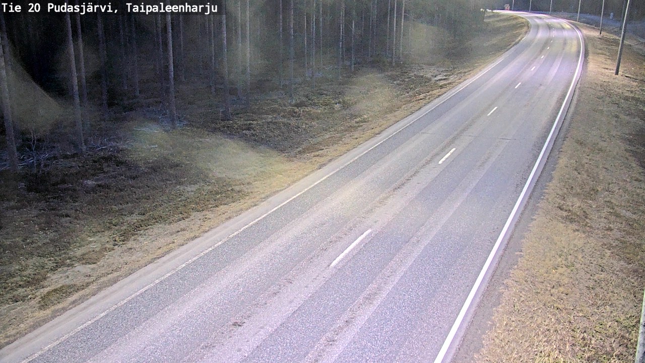 Weather Camera Image Väg 20 Pudasjärvi, Taipaleenharju, Pudasjärvi, Pohjois-Pohjanmaa