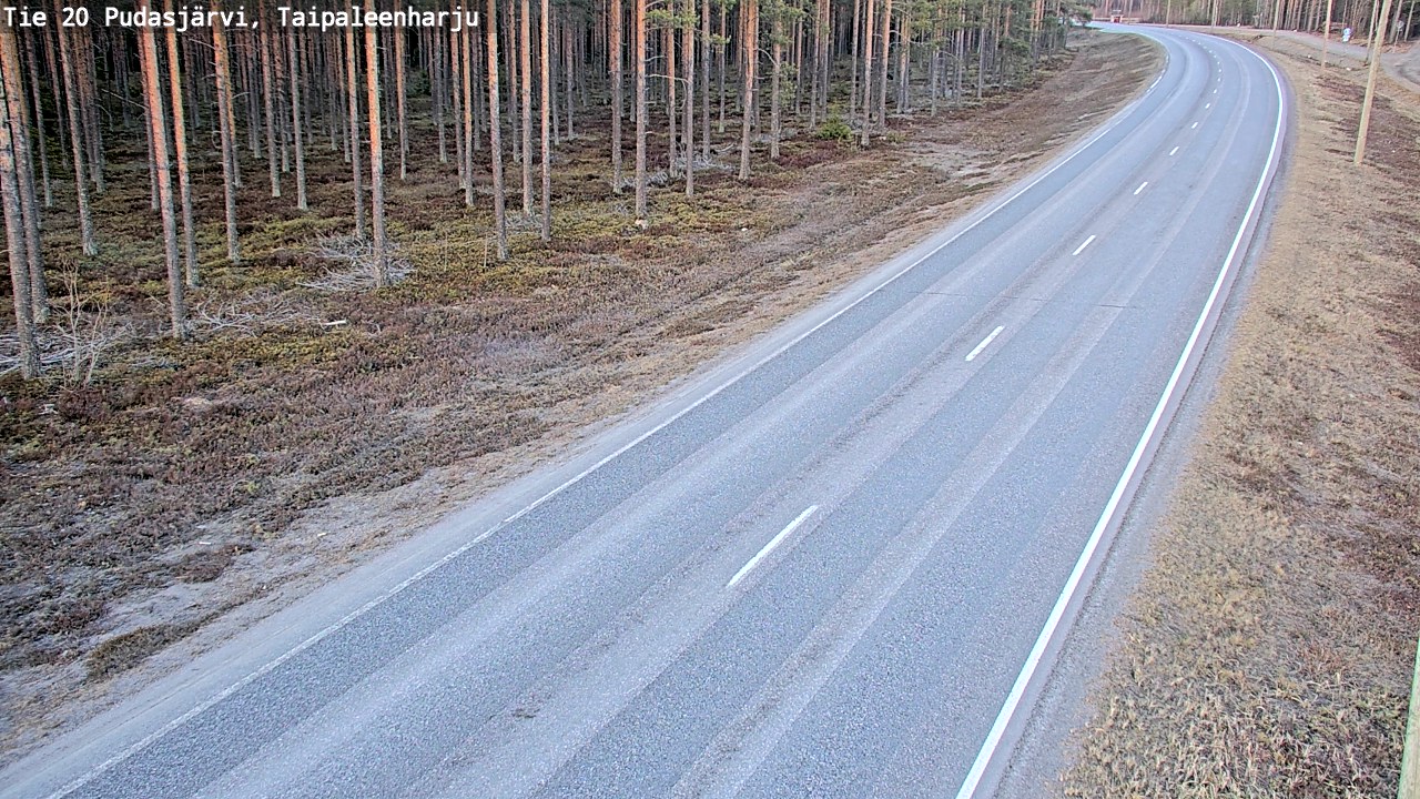 Weather Camera Image Väg 20 Pudasjärvi, Taipaleenharju, Pudasjärvi, Pohjois-Pohjanmaa