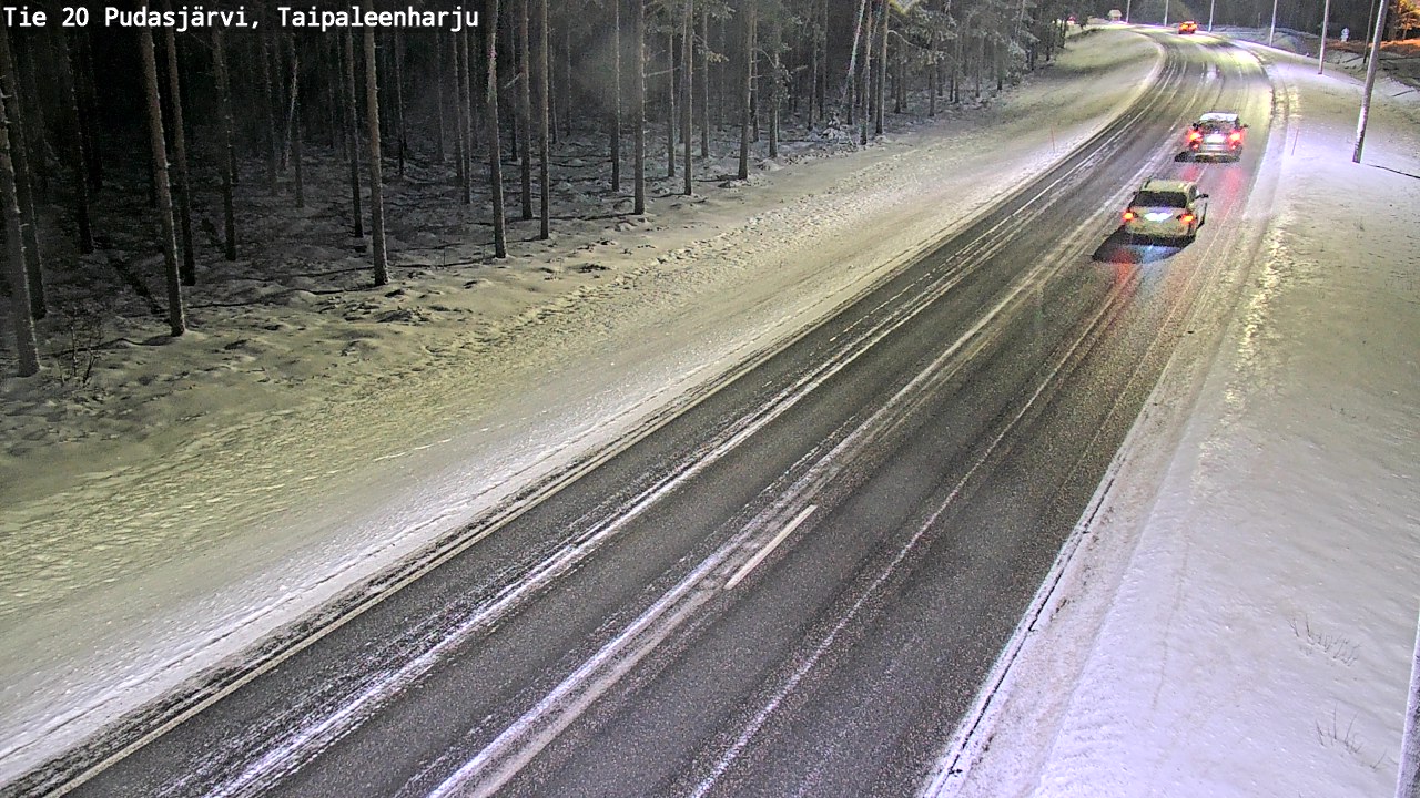 Weather Camera Image Väg 20 Pudasjärvi, Taipaleenharju, Pudasjärvi, Pohjois-Pohjanmaa