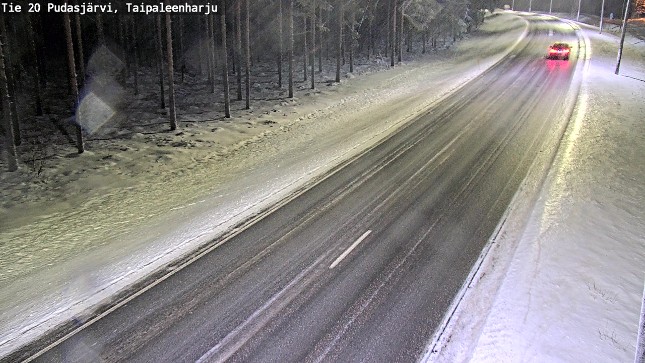 Weather Camera Image Väg 20 Pudasjärvi, Taipaleenharju, Pudasjärvi, Pohjois-Pohjanmaa