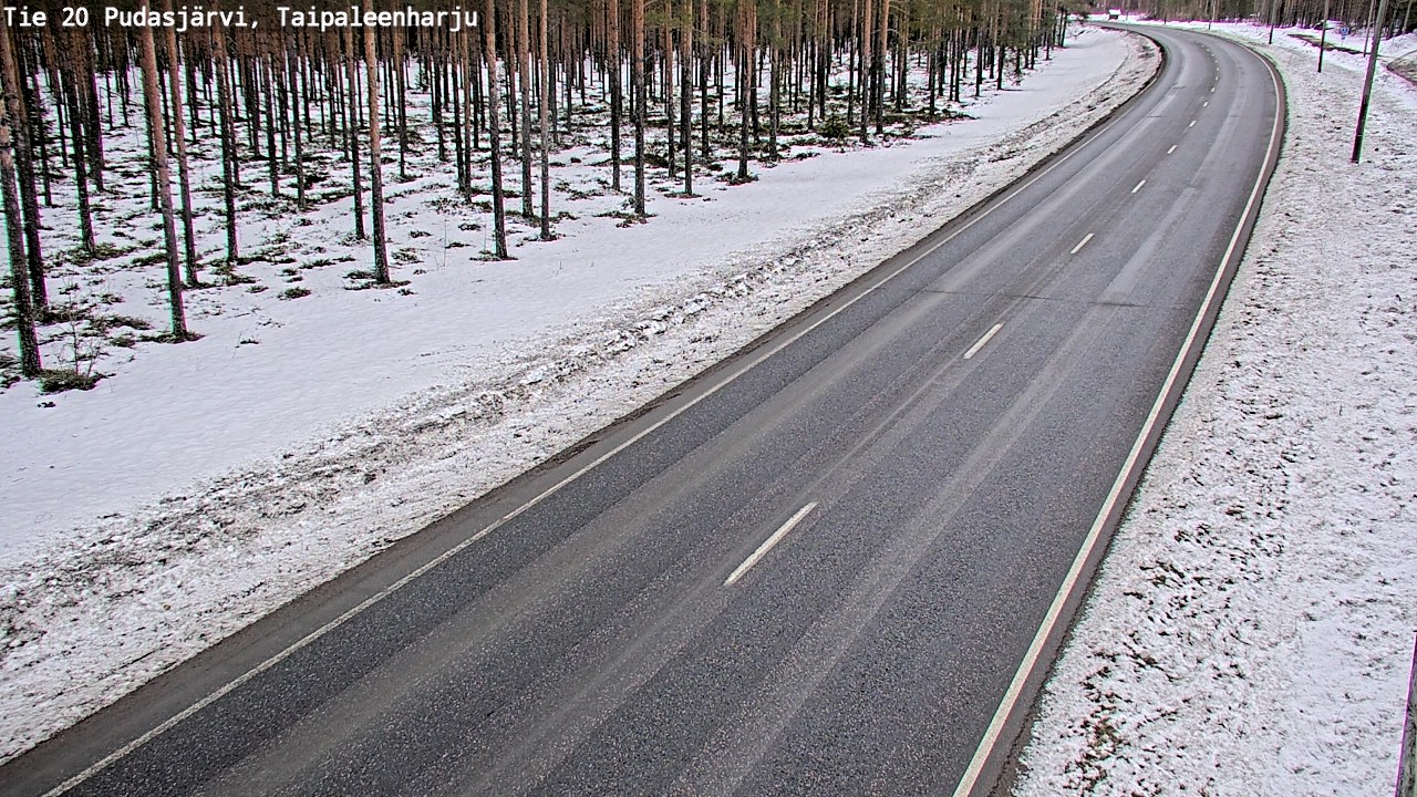 Weather Camera Image Road 20 Pudasjärvi, Taipaleenharju, Pudasjärvi, Pohjois-Pohjanmaa