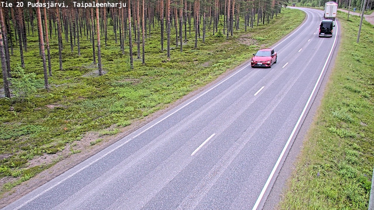 Weather Camera Image Road 20 Pudasjärvi, Taipaleenharju, Pudasjärvi, Pohjois-Pohjanmaa